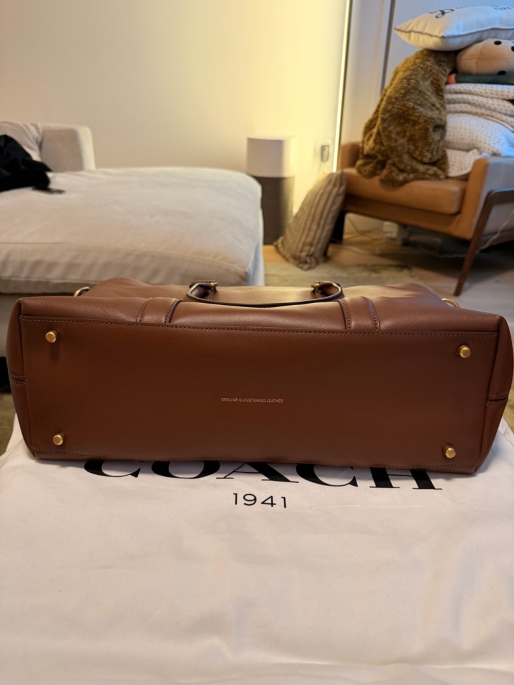 Coach Metropolitan Tote in Saddle/Brown - Picture 7 of 7